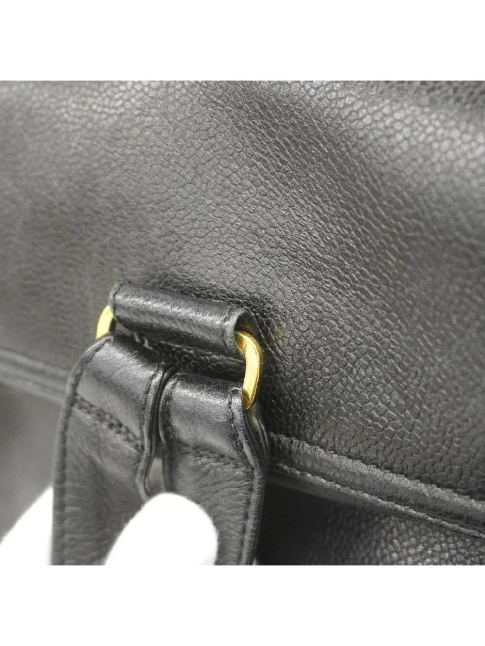 Chanel Backpack Triple Coco Caviar Leather Black Gold
